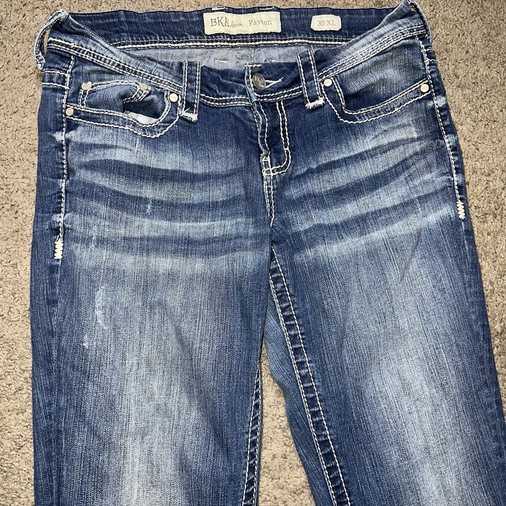 BKE Denim Payton Boot Cut Jeans Womens 30XL Blue Cotton Stretch Mid Rise